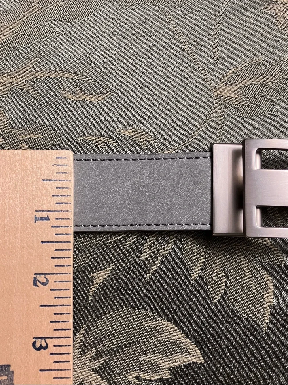 Nexbelt Leather PRC No Hole Ratchet Belt Size 25-38  Cut To Size  Gray Silver